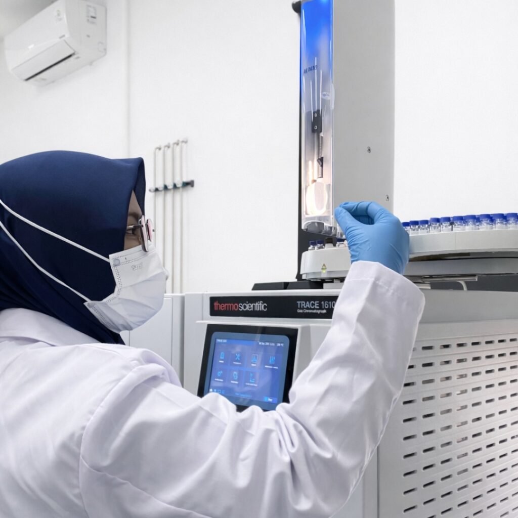 Analisis kualitas sampel air di laboratorium